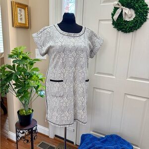 Talbots Cherry Blossom Jacquard Crewneck Dress